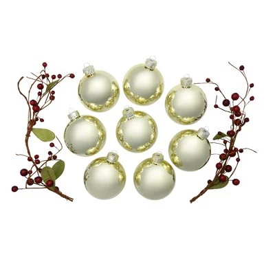 Northlight 8ct Gold Shiny Finish Christmas Ball Ornaments 3.25" (80mm) 3 Northlight 8ct Gold Shiny Finish Christmas Ball Ornaments 3.25" (80mm)