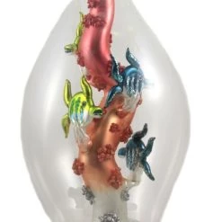 Morawski Ornaments Morawski Pink Coral & Angel Fish Finial - 1 Tree Topper / Finial 18.50 Inches - Tree Topper Centerpiece Reef - 11878 - Glass - Blue -Christmas Ornaments Sales GUEST ed817990 610b 4c48 b8aa 16f6626ae64e