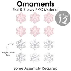 Big Dot of Happiness Pink Winter Wonderland - Holiday Snowflake Birthday Party and Baby Shower Decorations - Christmas Tree Ornaments - Set of 12 -Christmas Ornaments Sales GUEST ed9adf87 0d23 4142 844a d04c637e5f1a