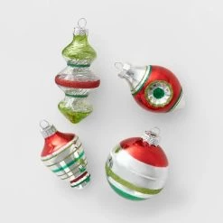 Striped Glass Christmas Tree Ornament Set 14pc - Wondershop™ Red/green/silver -Christmas Ornaments Sales GUEST edc22f02 ba3f 4af9 a81d 9c1d5da1e205