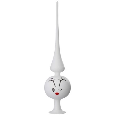 Tree Topper Finial 13.25" Rudi Reindeer Tree Topper White Matte Nose Red - Tree Toppers 3 Tree Topper Finial 13.25" Rudi Reindeer Tree Topper White Matte Nose Red - Tree Toppers