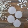 Northlight 4ct Frosted White Matte Glass Christmas Ball Ornaments 4" (100mm)