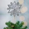 Northlight 10" Silver Snowflake Lighted Christmas Tree Topper - Blue Lights -Christmas Ornaments Sales GUEST f53e4e74 d013 40ac 990a cbf1461db845