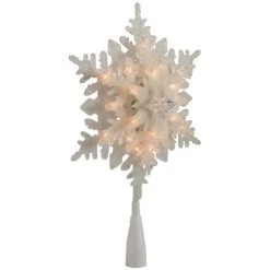 Northlight 10" Lighted White Frosted 3-D Snowflake Christmas Tree Topper - Clear Lights -Christmas Ornaments Sales GUEST f75d34d5 415f 4aec 9ff9 b47b1bfe800d