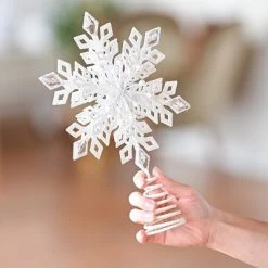 Ornativity Glitter Snowflake Tree Topper - White -Christmas Ornaments Sales GUEST fa12f080 3728 4476 8d68 a7d707b244a3