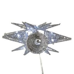 Kurt S. Adler Kurt Adler 11-Inch Pre-Lit Twinkling LED 60-Light Silver Starburst Tree Topper -Christmas Ornaments Sales GUEST fcb94c21 a344 4583 9209 e1264f96ad88