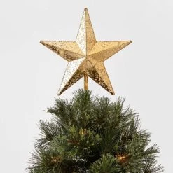 10in Lit Mercury Star Christmas Tree Topper Gold - Wondershop™